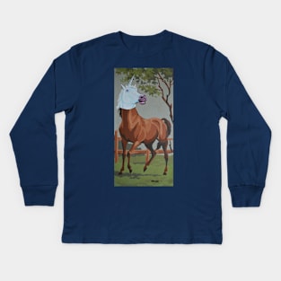 Undercover Horse Goes Undercover Kids Long Sleeve T-Shirt